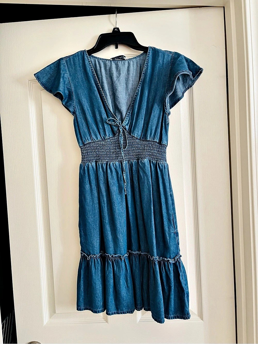 Arizona Jean Co. Denim V-Neck Midi Dress Size Medium NWT